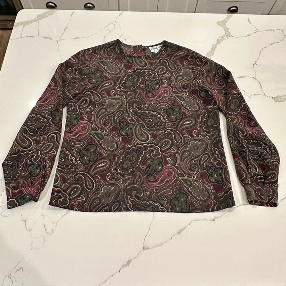 Vintage Pendleton Womens Multicolor Paisley Blouse Top Sz 10 Modest Granny Core - Picture 2 of 10